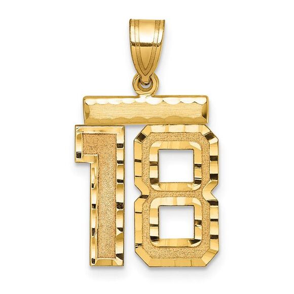 14K Yellow Gold Varsity Collection Medium D/C Pendant Number 18